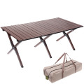 Стол кемпинговый складной, 114*59*43 см, цвет: темное дерево, каркас алюминий