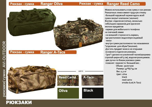 Рюкзак-сумка &amp;quot;AVI RANGER CARGOBAG CAMO&amp;quot; на 90 литров (камуфляжный)